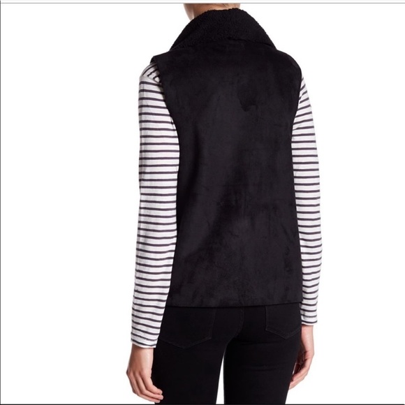 💕x2HP💕Susina black faux fur shearling vest - Picture 3 of 12